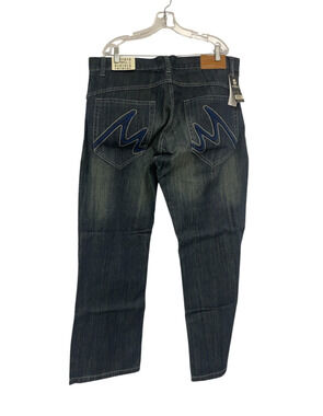 Miskeen Y2K Baggy Straight Jeans Mens Size 40 Tint Wash Mid Rise M8FW11B